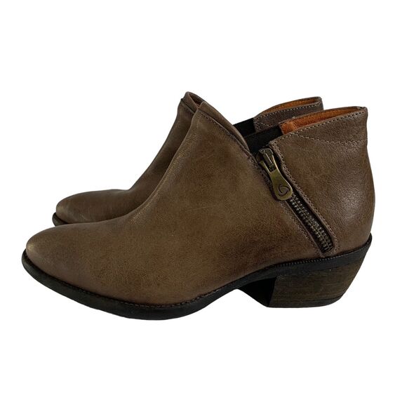 KANNA Booties Ankle Boots Brown Leather Zip Womens SIze 6.5 / 37 Made in Spain - Picture 3 of 7